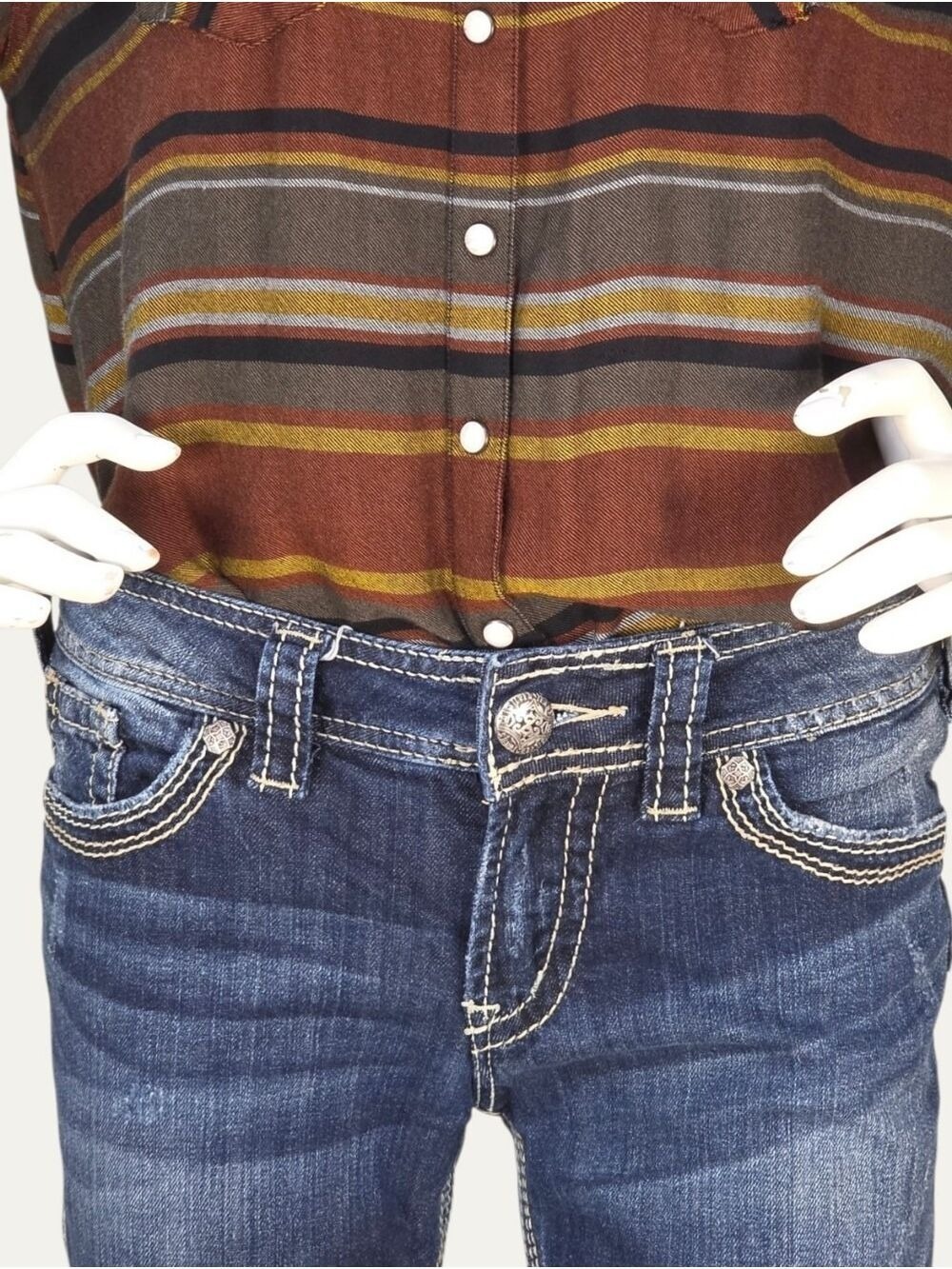 Silver Jeans Suki Surplus Bootcut Jeans W28  Y2K Western Dark Wash - Picture 4 of 10